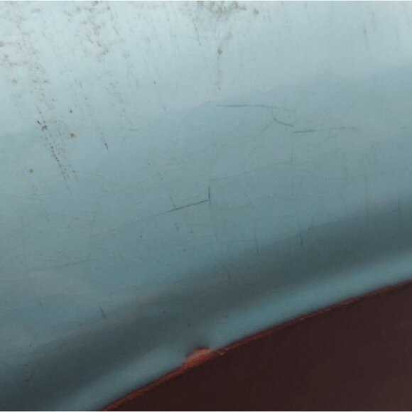 De Silva Glazed Terracotta Pottery Light Blue Serving Baking Dish Handles Italy - Picture 6 of 6